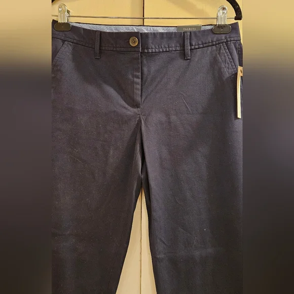 Talbots Relaxed Chino Pants Women’s 4P Petite Navy Ankle Length Below Waist NWT - Picture 3 of 7
